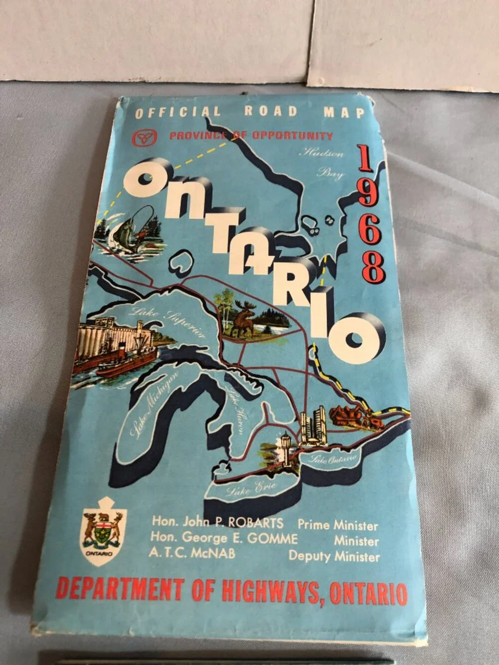 VINTAGE LOT of 2 Ontario Maps - 1963 ESSO & 1968 PROVINCE #F5